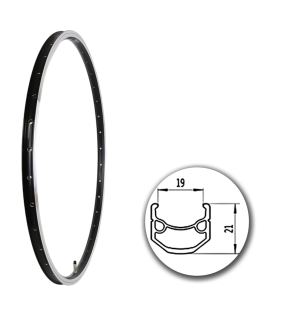 Obręcz 28  622x19;V J19HR;36H;AV CNC Black+anody