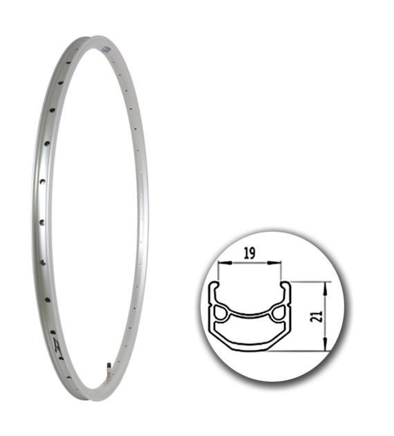 Obręcz 28  622x19;V J19HR;36H;AV Silver+anodyzowa