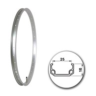 Obręcz 24  507x25;J25AA;36H;AV Silver+anodyzowana