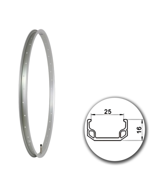 Obręcz 26  559x25;J25;36H;AV Silver+anodyzowana