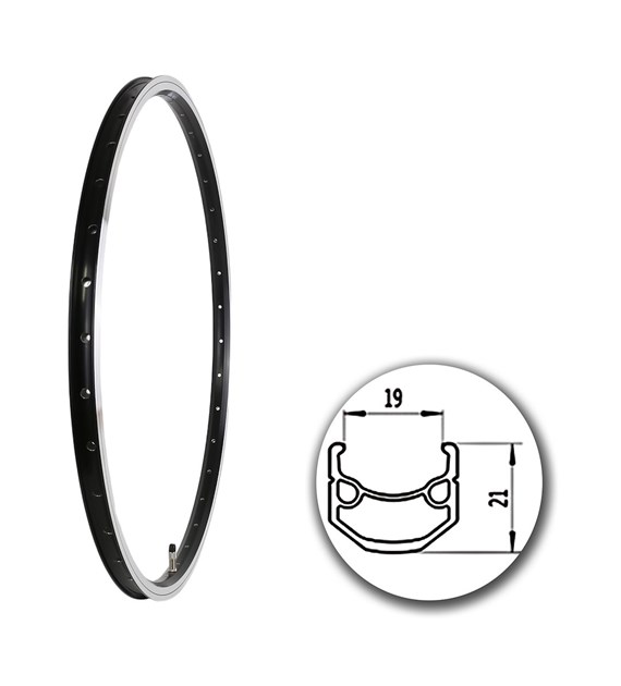 Obręcz 26  559x19;V J19HR;36H;AV CNC Black+anody