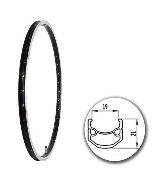 Obręcz 26  559x19;V J19HR;36H;AV CNC Black+anody
