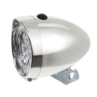 Lampa przód JY-592 Retro bateryjna 3 Led srebrna