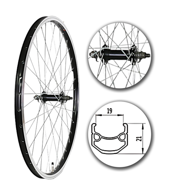 Koło 26  przód PA/O Alu.Stożek Czar;Łoż.masz.Sz-SR