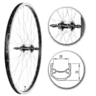 Koło 26  tył PA/O Alu.Sto.Czar;Woln.Łoż.masz.Sz-SR
