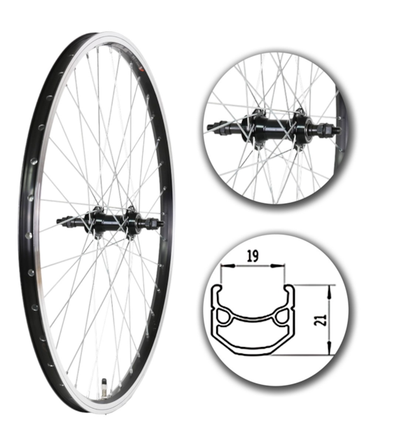 Koło 26  tył PA/O Alu.Sto.Czar;Woln.Łoż.masz.Sz-SR
